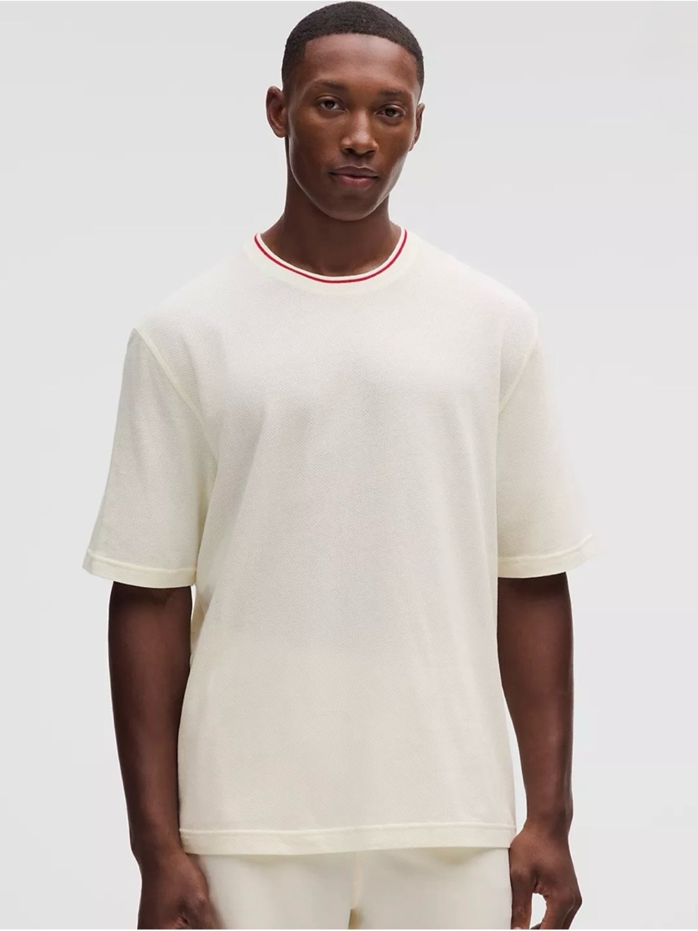 Lululemon Mesh-Knit Jersey Short-Sleeve Shirt Coconut Ivory